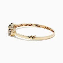 Bracelets|BH Multi Signature 14K Yellow Gold Emerald and Multi Diamond Bangle