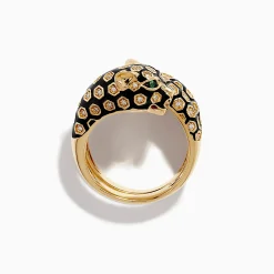 Rings|Effy Jewelry Signature 14K Yellow Gold Emerald and Diamond Panther Ring