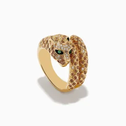 Rings|Effy Jewelry Signature 14K Yellow Gold Emerald, Espresso, and White Diamond Ring
