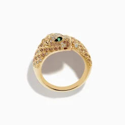 Rings|Effy Jewelry Signature 14K Yellow Gold Emerald, Espresso, and White Diamond Ring