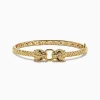 Bracelets|Effy Jewelry Signature 14K Yellow Gold Emerald and Diamond Panther Bangle