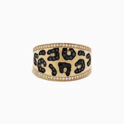 Rings|Effy Jewelry Signature 14K Yellow Gold Multi Color Diamond Leopard Spot Ring