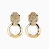 Earrings|Effy Jewelry Signature 14K Yellow Gold Sapphire and Diamond Panther Earrings