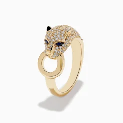 Rings|Effy Jewelry Signature 14K Yellow Gold Sapphire and Diamond Panther Ring