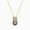 Necklaces & Pendants|Effy Jewelry Signature 14K Yellow Gold White and Black Diamond Panther Pendant