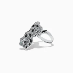 Rings|Effy Jewelry Signature White Gold Diamond and Emerald Ring, 1.52 TCW