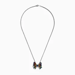 Necklaces & Pendants|Effy Jewelry Splash 925 Sterling Silver Multi Color Sapphire Bow Pendant