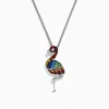 Necklaces & Pendants|Effy Jewelry Splash Sterling Silver Multi Sapphires Flamingo Pendant