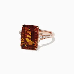 Rings|BH Multi Sunset 14K Rose Gold Citrine and Diamond Cocktail Ring, 7.01 TCW