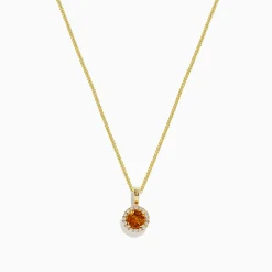 Necklaces & Pendants|BH Multi Sunset 14K Yellow Gold Citrine and Diamond Pendant, 0.61 TCW