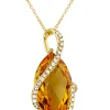Necklaces & Pendants|Effy Jewelry Sunset 14K Yellow Gold Citrine and Diamond Pendant, 8.69 TCW