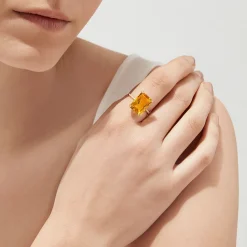 Rings|Effy Jewelry Sunset 14K Yellow Gold Citrine and Diamond Ring, 6.72 TCW