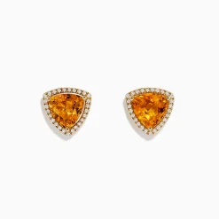 Earrings|BH Multi Sunset 14K Yellow Gold Citrine and Diamond Earring, 3.56 TCW