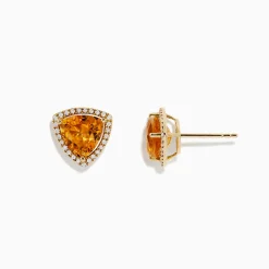 Earrings|BH Multi Sunset 14K Yellow Gold Citrine and Diamond Earring, 3.56 TCW