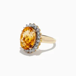 Rings|Effy Jewelry Sunset 14K Yellow Gold Citrine and Diamond Ring