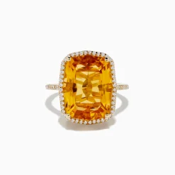 Rings|Effy Jewelry Sunset 14K Yellow Gold Citrine u0026 Diamond Ring