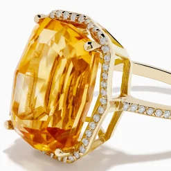 Rings|Effy Jewelry Sunset 14K Yellow Gold Citrine u0026 Diamond Ring