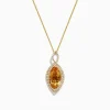Necklaces & Pendants|BH Multi Sunset 14K Yellow Gold Citrine and Diamond Pendant, 4.54 TCW