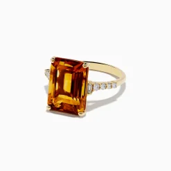 Rings|Effy Jewelry Sunset 14K Yellow Gold Citrine and Diamond Ring