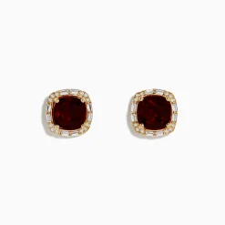 Earrings|BH Multi Sunset 14K Yellow Gold Garnet and Diamond Stud Earrings