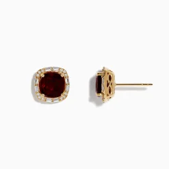 Earrings|BH Multi Sunset 14K Yellow Gold Garnet and Diamond Stud Earrings