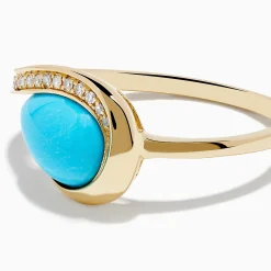 Rings|Effy Jewelry Terra 14K Yellow Gold Turquoise and Diamond Ring
