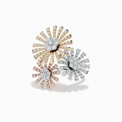 Rings|Effy Jewelry Trio 14K Diamond Flower Ring 1.59 TCW