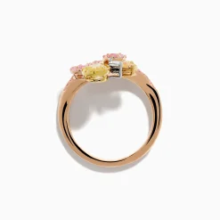 Rings|Effy Jewelry Trio 18K Three Tone Gold Multi Color Diamond Bouquet Ring