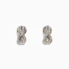 Earrings|Effy Jewelry Trio 14K Tri Color Gold 1/2" French Clip Diamond Earrings, 0.55 TCW