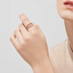 Rings|Effy Jewelry Trio 14K Tri Color Gold Diamond Stack Ring, 0.50 TCW