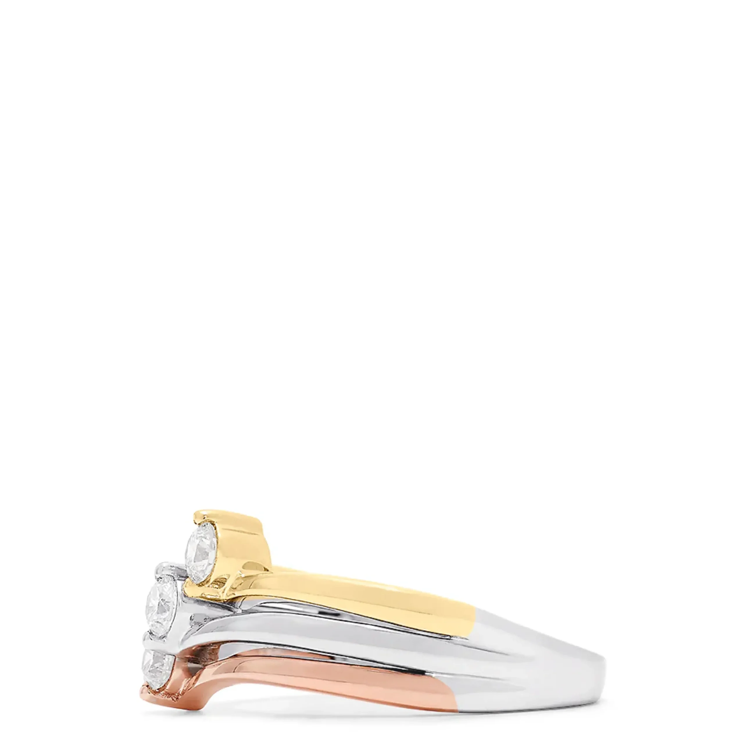Rings|Effy Jewelry Trio 14K Tri Color Gold Diamond Ring, 0.32 TCW