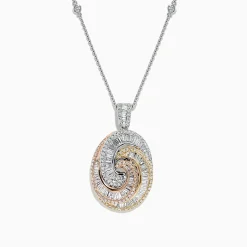 Necklaces & Pendants|BH Multi Trio 14K Tri Color Gold Diamond Swirl Pendant, 1.28 TCW