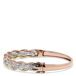 Bracelets|Effy Jewelry Trio 14K Tri Color Gold Diamond Bangle, 1.42 TCW