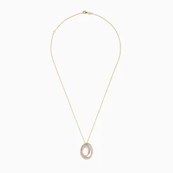Necklaces & Pendants|BH Multi Trio 14K Tri Tone Gold Diamond Oval Crossover Pendant, 0.43 TCW