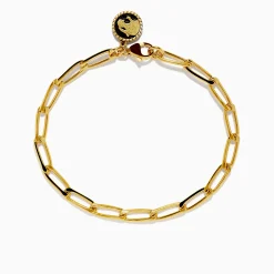 Mens|Effy Jewelry Unisex 925 Gold Plated Sterling Silver 8" Paper Clip Bracelet