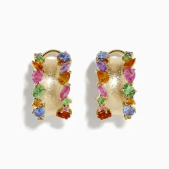 Earrings|Effy Jewelry Watercolor 14k Yellow Gold Multi Sapphire Earrings