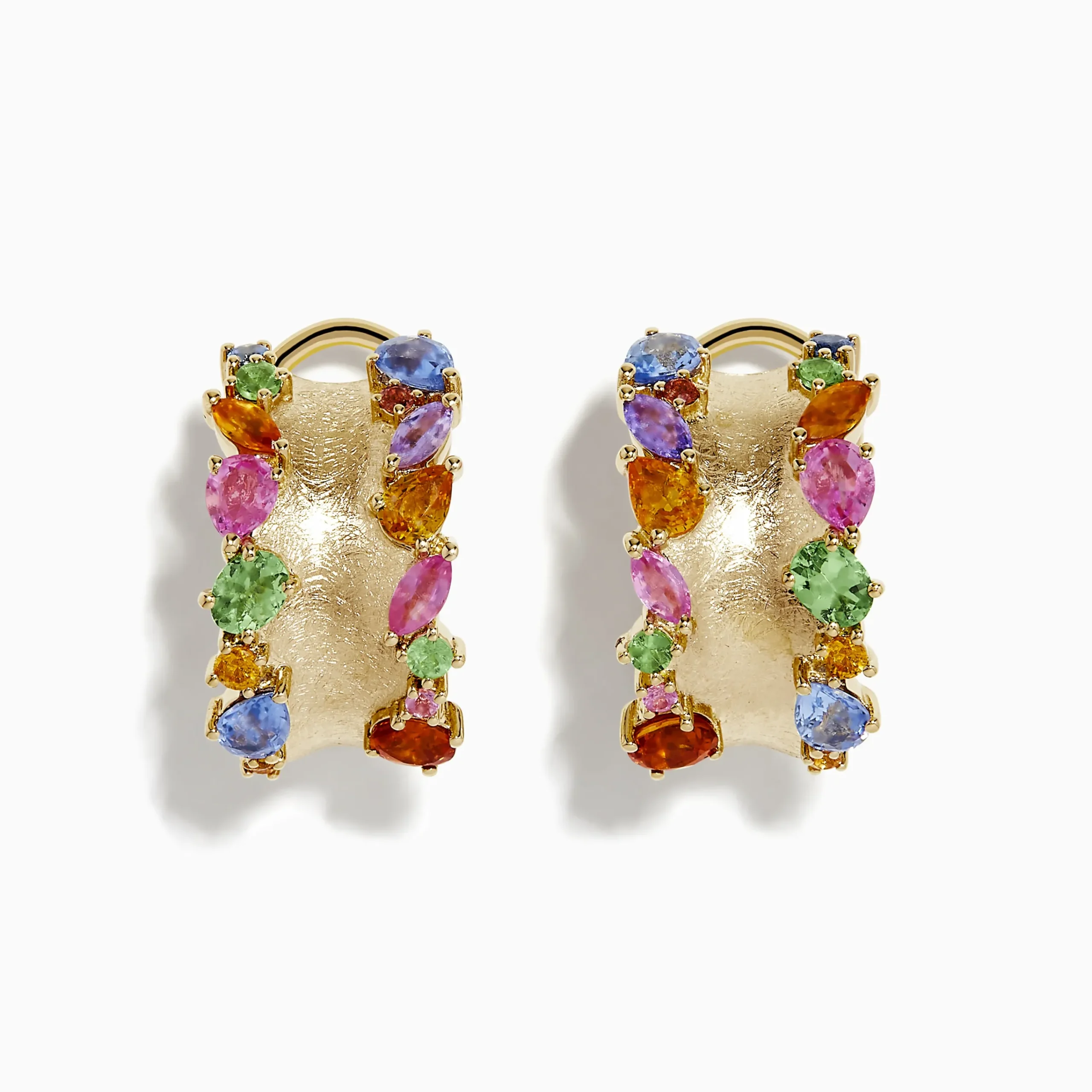 Earrings|Effy Jewelry Watercolor 14k Yellow Gold Multi Sapphire Earrings