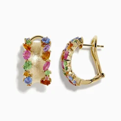 Earrings|Effy Jewelry Watercolor 14k Yellow Gold Multi Sapphire Earrings