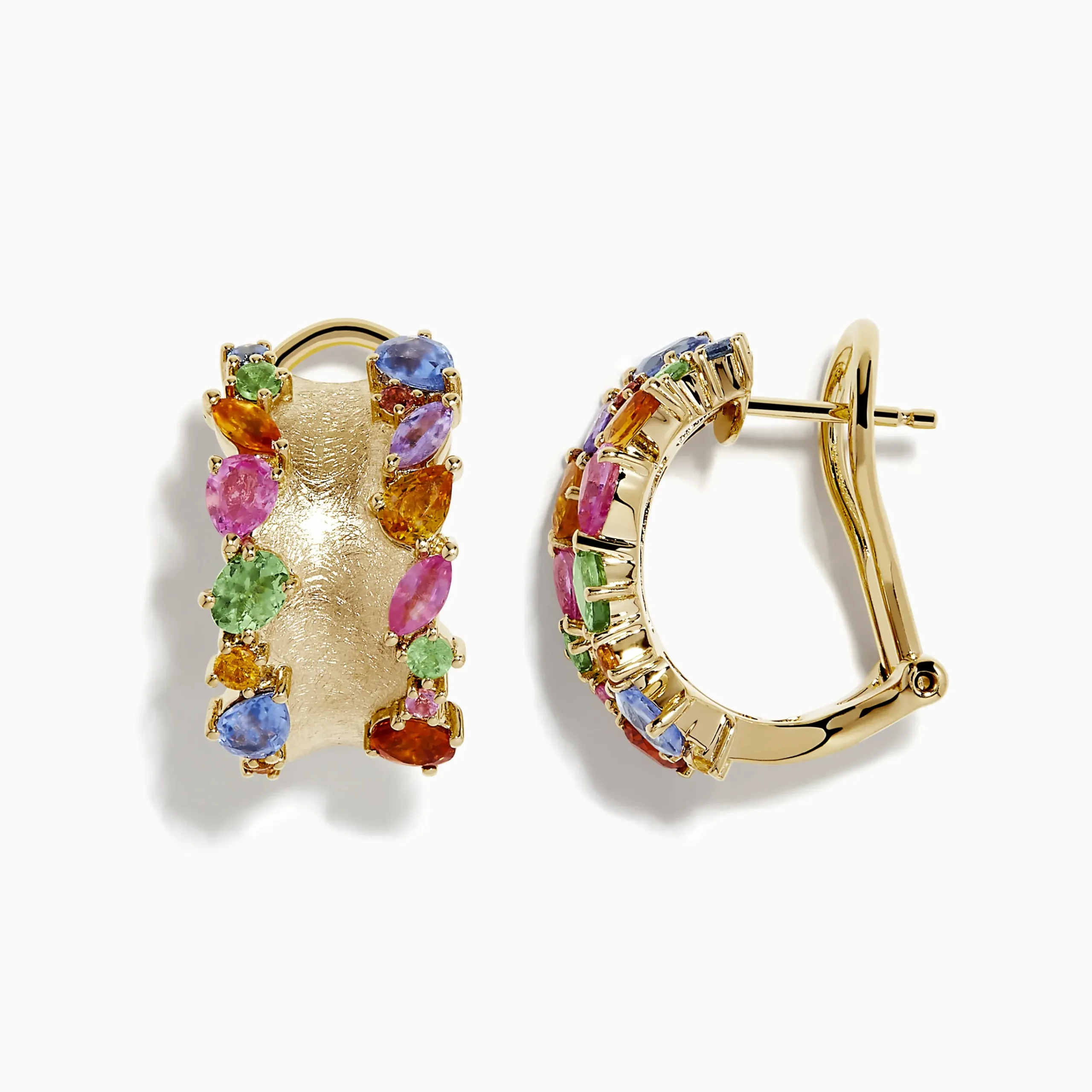 Earrings|Effy Jewelry Watercolor 14k Yellow Gold Multi Sapphire Earrings