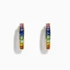 Earrings|Effy Jewelry Watercolor 14k Yellow Gold Princess Cut Multi Sapphire Hoop Earrings