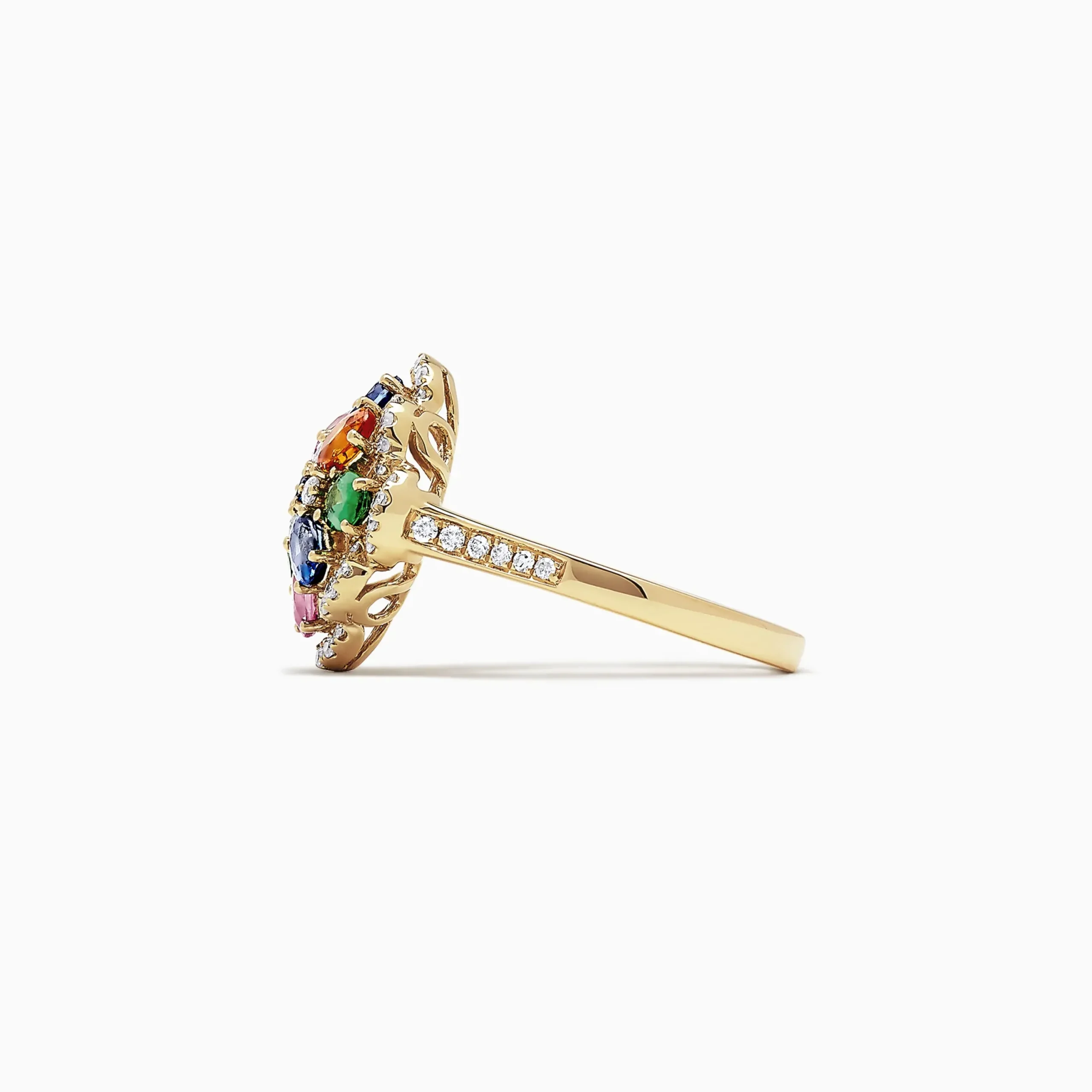 Rings|Effy Jewelry Watercolors 14K Gold Multi Sapphire and Diamond Ring, 1.91 TCW