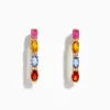 Earrings|Effy Jewelry Watercolors 14K Gold Multi Sapphire and Diamond Earrings, 2.58 TCW