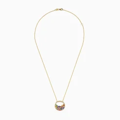Necklaces & Pendants|BH Multi Watercolors 14K Gold Multi Sapphire and Diamond Pendant, 1.65 TCW