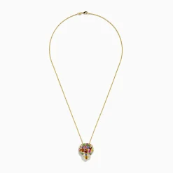 Necklaces & Pendants|Effy Jewelry Watercolors 14K Gold Multi Sapphire, Diamond u0026 Emerald Panther Pendant