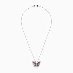 Necklaces & Pendants|Effy Jewelry Watercolors 14K Gold Multi Sapphire u0026 Diamond Butterfly Pendant
