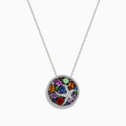 Necklaces & Pendants|Effy Jewelry Watercolors 14K Gold Multi Sapphire and Diamond Starfish Pendant