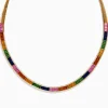 Necklaces & Pendants|Effy Jewelry Watercolors 14K Gold Multi Sapphire and Diamond Necklace