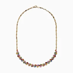 Necklaces & Pendants|BH Watercolors 14K Gold Multi Sapphire u0026 Diamond Necklace, 12.94 TCW