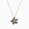 Necklaces & Pendants|BH Multi Watercolors 14K Gold Sapphire u0026 Diamond Starfish Pendant, 1.19 TCW