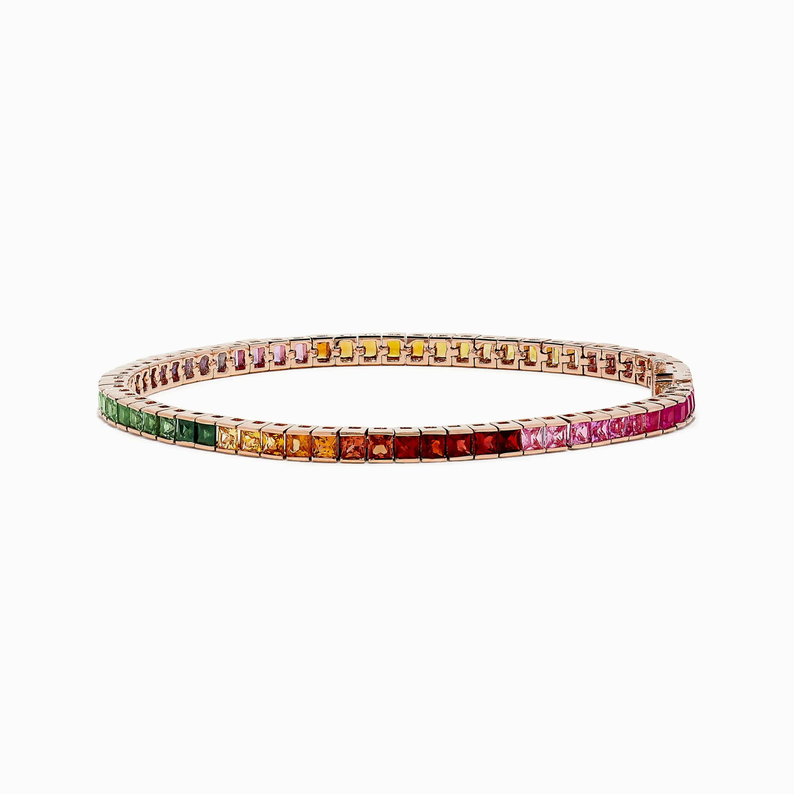 Bracelets|Effy Jewelry Watercolors 14K Rose Gold Multi Sapphire Bracelet